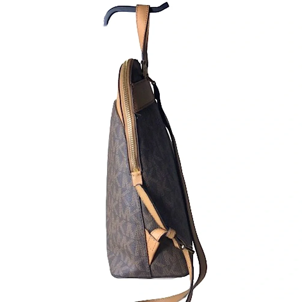 MICHAEL KORS MK Monogram Bicolor Leather & Coated Canvas Tech Backpack NWT - Picture 5 of 17